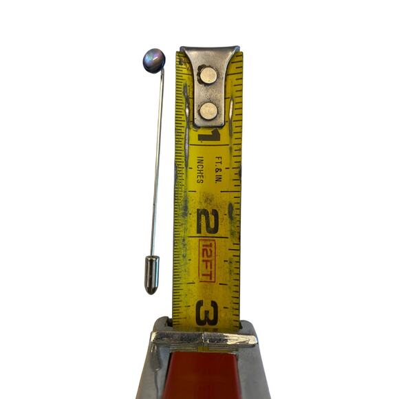 Vintage Abalone Shell Stick Pin Small Round Elevated Basic Lapel Brooch Coastal - Picture 4 of 5